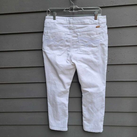 INC Denim White Skinny Leg Regular Fit Crop Jeans size 10 - Picture 11 of 12